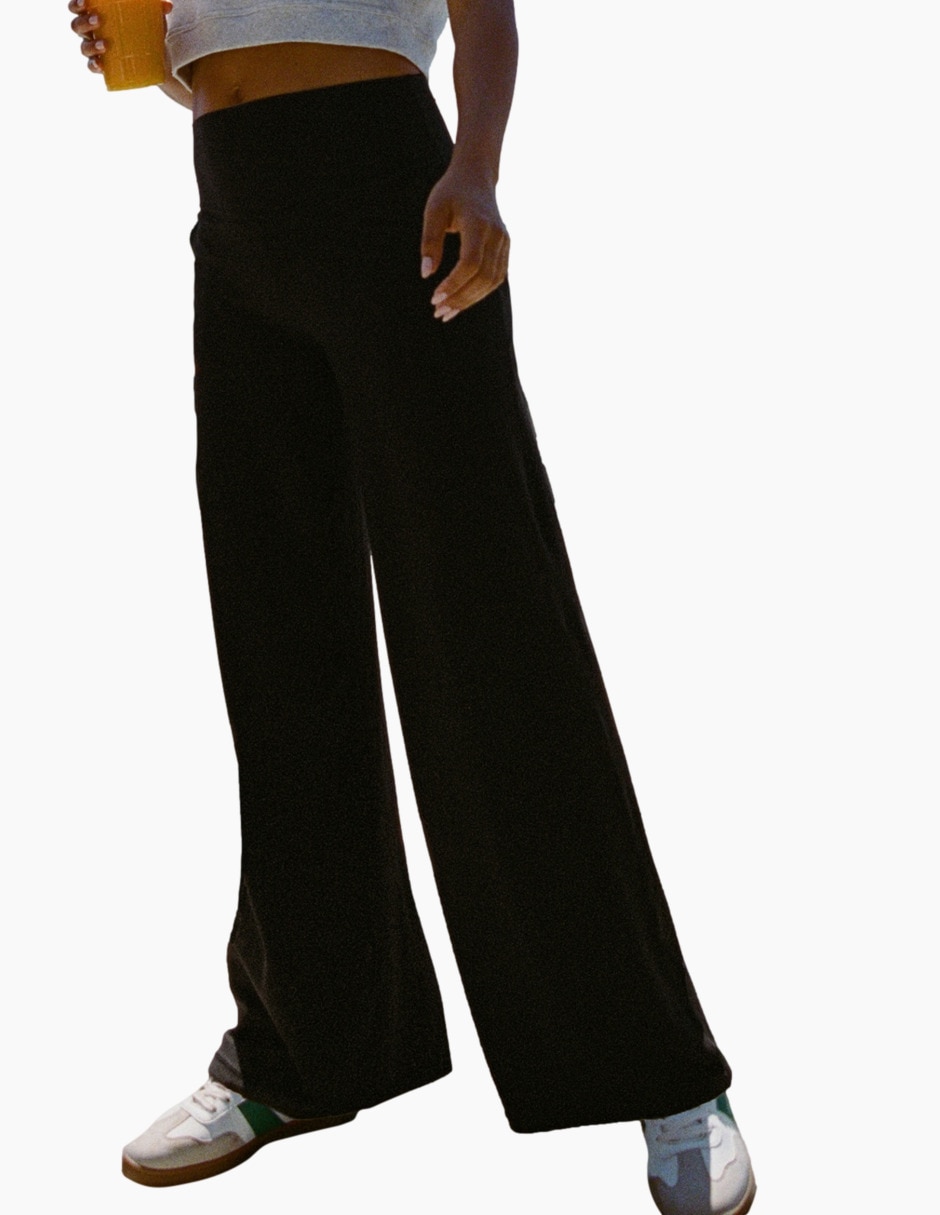 Pants regular con elástico para mujer